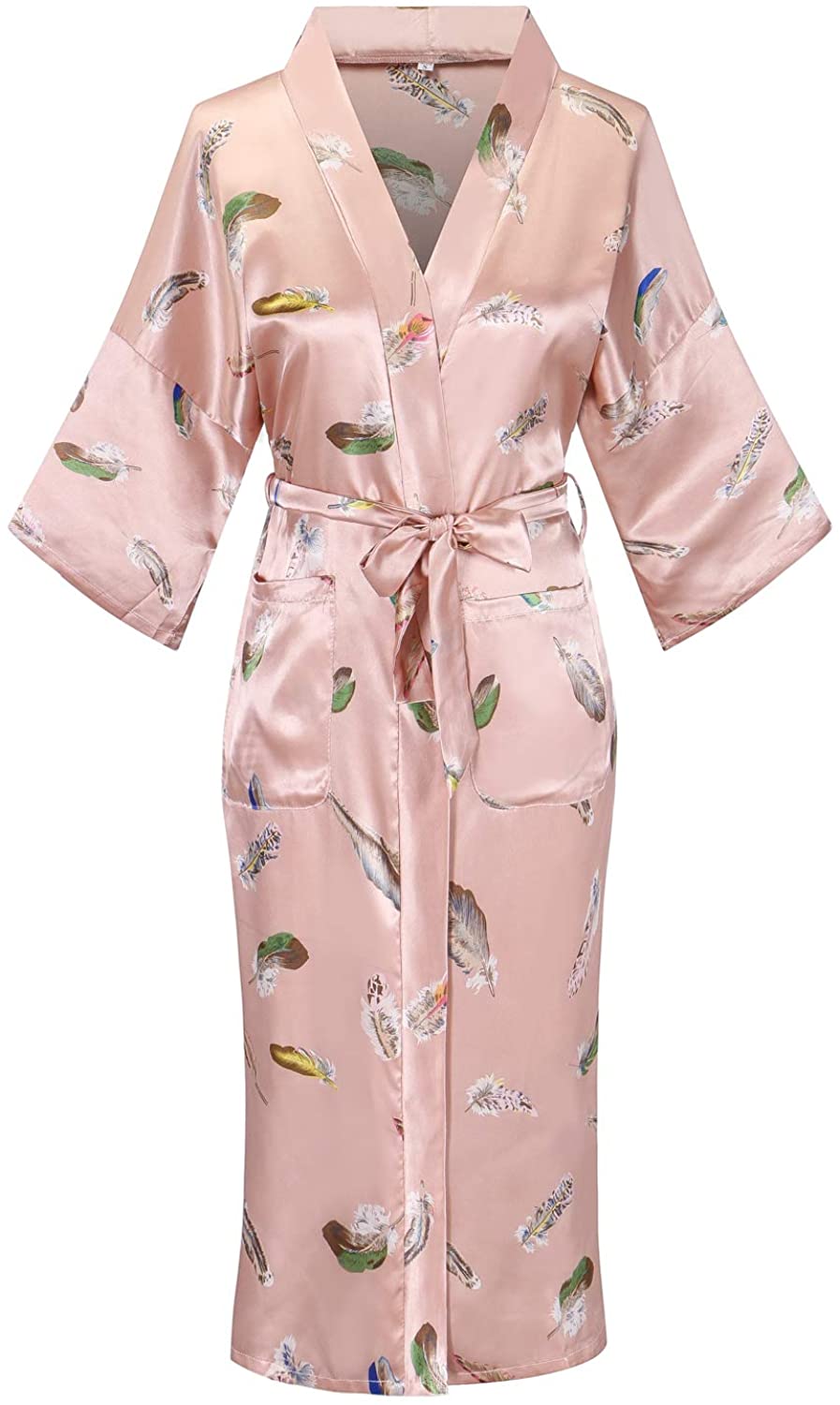 Price:$21.99 Valennia Floral Pattern Kimono Robe Long Bathrobe For Women at Amazon Women’s Clothing store