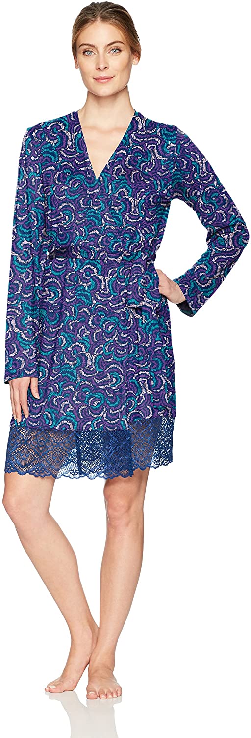 Price:$34.85 Maidenform Women's Layered Pastel Lace Trim Robe at Amazon Women’s Clothing store