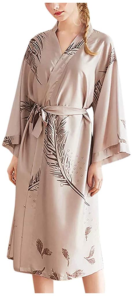Price:$0.01 Women Lingerie Sexy Long Silk Kimono Dressing Gown Babydoll Lace Bath Robe with Belt at Amazon Women’s Clothing store
