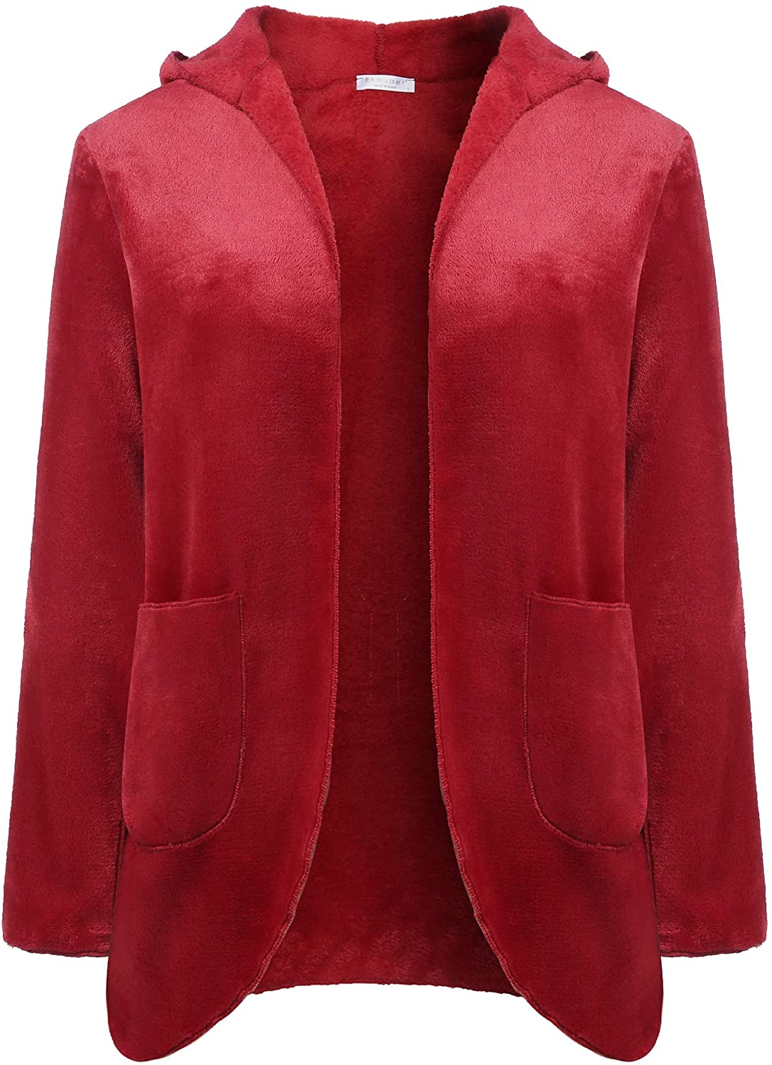 Price:$17.99 Ekouaer Flannel Sleepwear for Women Bed Jacket Warm Winter Coat Hooded Oversized Jacket Outwear Lounge Nightgown Housecoat Wine Red at Amazon Women’s Clothing store