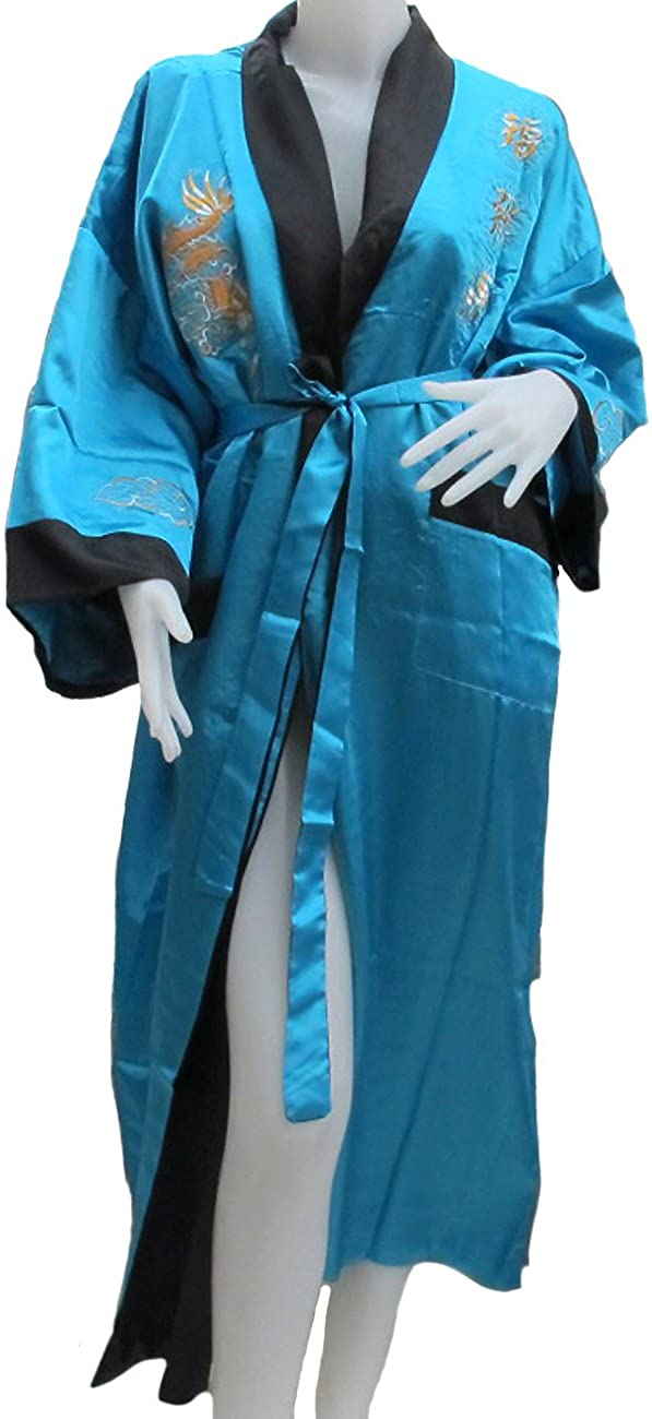 Price:$49.91 Authentic Thai Dragon Kimono- Reversible- Perfect Teal Color at Amazon Women’s Clothing store  Bathrobes