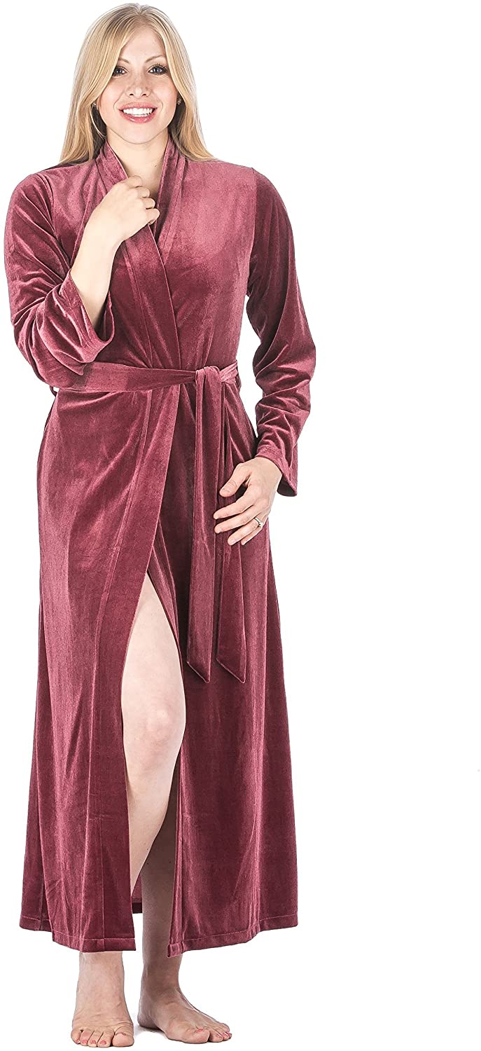 Price:$79.99 Noble Mount Women's Royal Velvet Robe - Mauve - X-Large at Amazon Women’s Clothing store