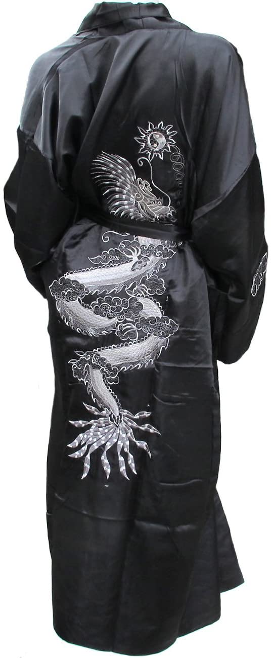 Price:$47.95    Authentic Thai Dragon Kimono- Reversible- Charcoal Color  Clothing