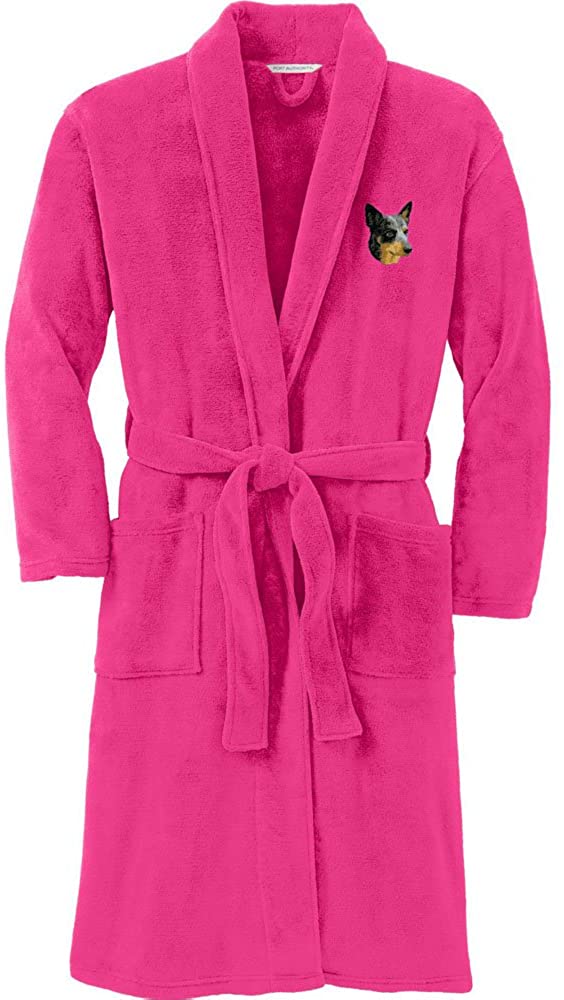 Price:$59.99 Cherrybrook Pink Raspberry Dog Breed Embroidered Plush Microfleece Robes (All Breeds) at Amazon Women’s Clothing store