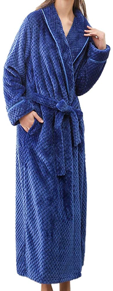 Price:$10.00    Men Women Lovers Winter Robe Lengthened Bathrobe Home Sleepwear Shawl Robe  Clothing