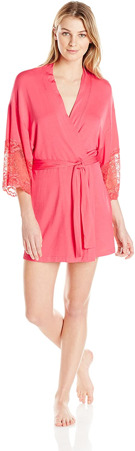 Price:$33.00 Flora Nikrooz Women's Lena Kimono, Coral, Small at Amazon Women’s Clothing store