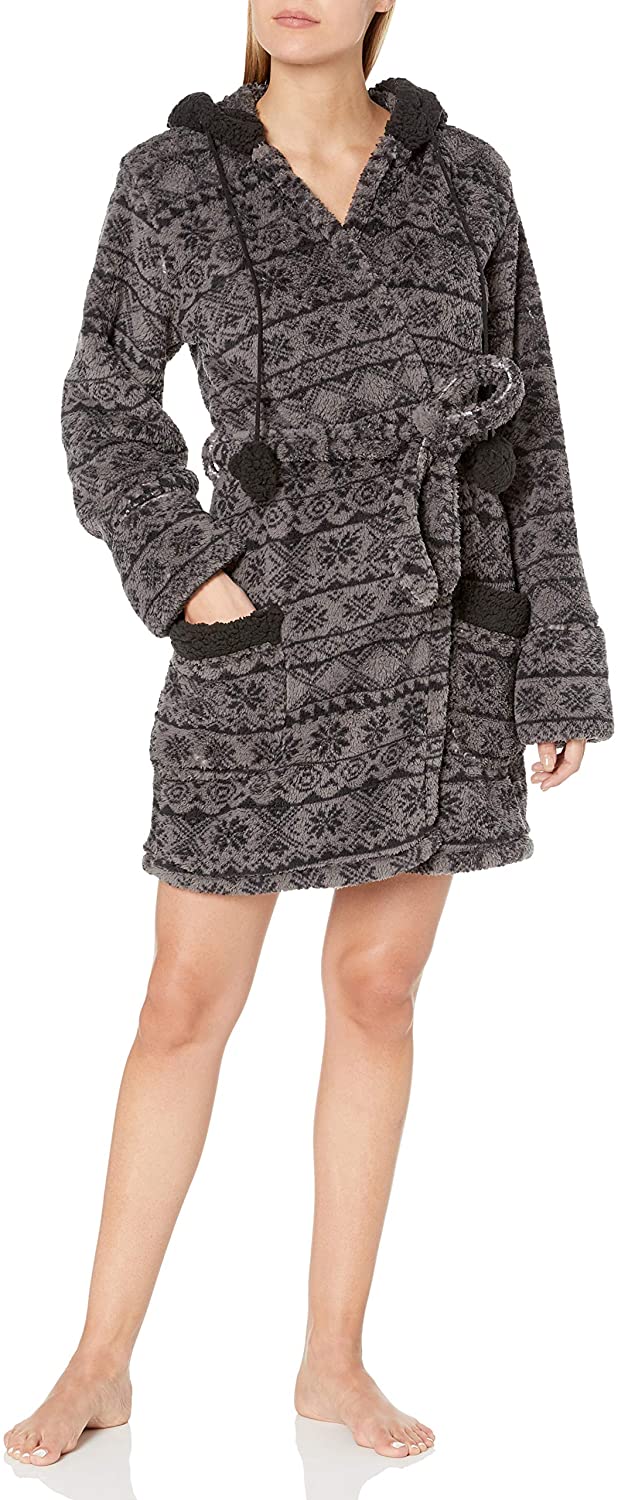 Price:$64.98 PJ Salvage Women's Plush Bath Robe, Cozy Grey, Small at Amazon Women’s Clothing store