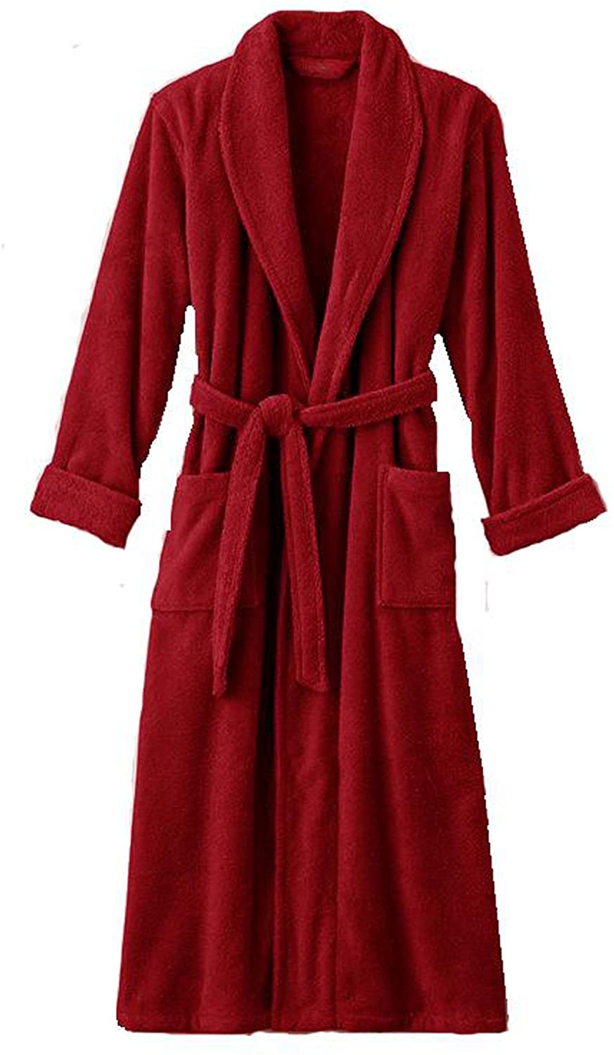 Price:$102.95 Mens and Womens XXXL Red Hooded Terry Bathrobe. Full Length 54 Inches 24oz. Heavyweight at Amazon Women’s Clothing store