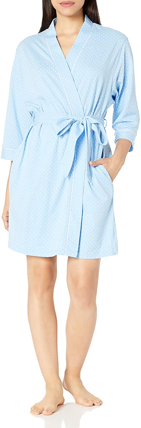 Price:$30.78 Karen Neuburger Women's Long Sleeve Knit Robe, Dot Crystal Blue, X-Large at Amazon Women’s Clothing store