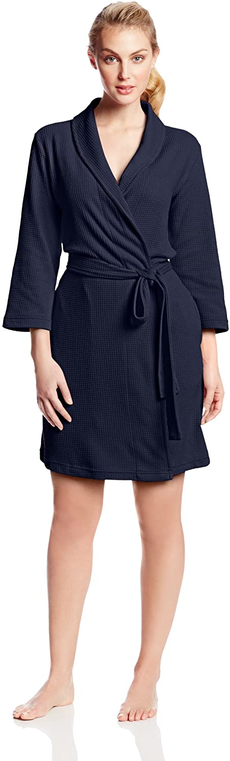 Price:$33.41 Casual Moments Women's Waffle-Knit Robe at Amazon Women’s Clothing store