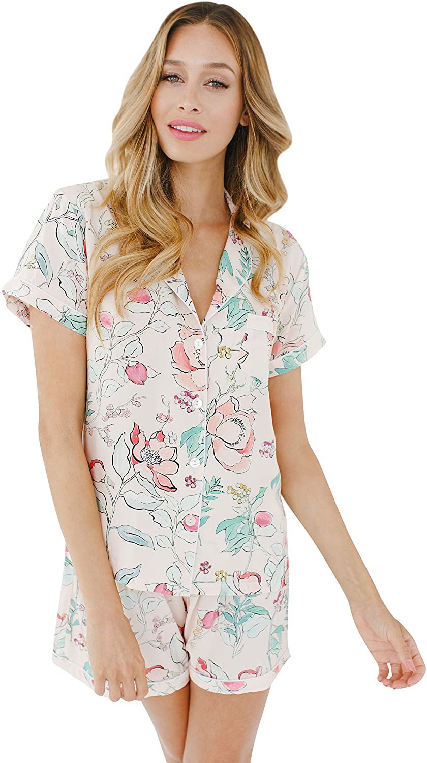 Price:$29.00 Soren Shortie Set. Alodie Rhymed in Prose.-S Pink/Peach at Amazon Women’s Clothing store
