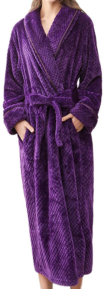 Price:$19.99 iTLOTL Women's Winter Sleepwear Lengthened Bathrobe Home Clothes Shawl Long Sleeved Robe Coat(Purple(Woman), XL) at Amazon Women’s Clothing store