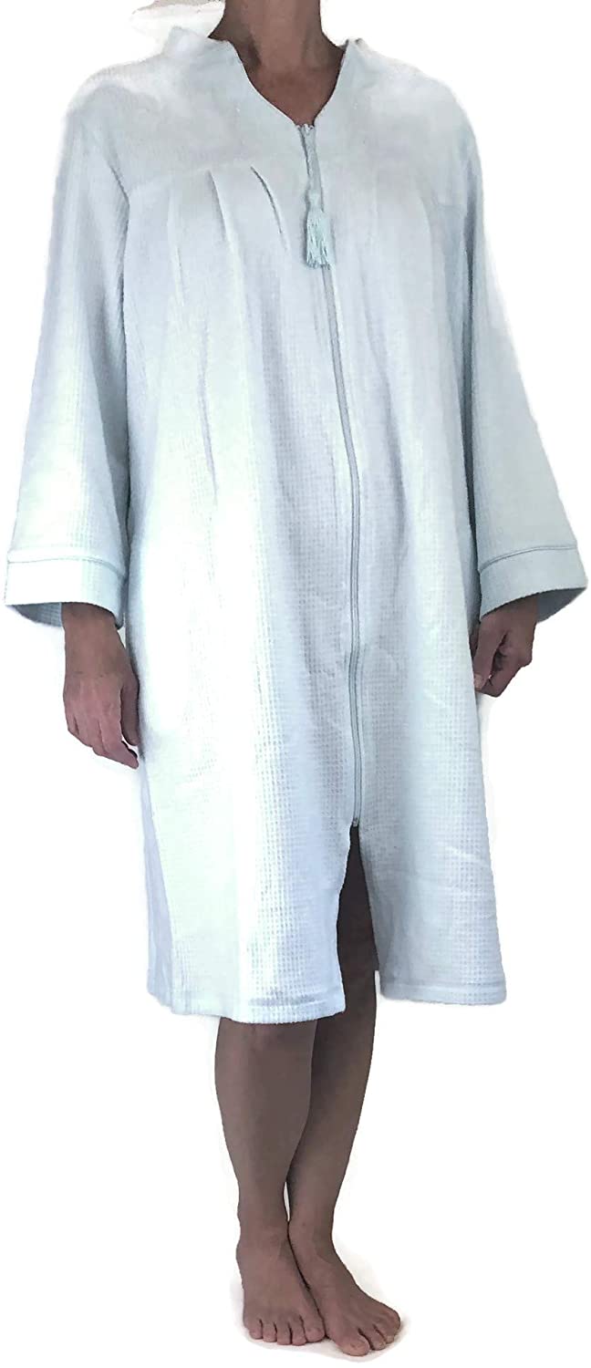 Price:$78.00 Miss Elaine Full Zip Quilted Embroidered Robe 366439 (Aqua, XL) at Amazon Women’s Clothing store