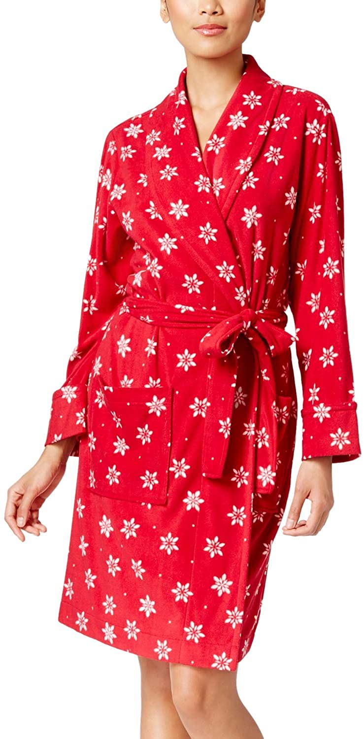 Price:$19.99 Charter Club Womens Holiday Reindeer Short Robe at Amazon Women’s Clothing store