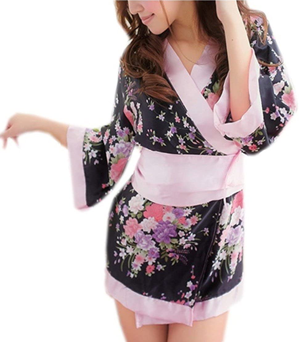 Price:$9.98 Shanghai Tone Vintage Satin Floral Kimono Robe Japanese Dress One Size at Amazon Women’s Clothing store  Novelty T Shirts