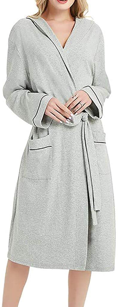 Price:$9.89 Women Summer Cotton Pajamas Nightgown Lingerie Bathrobe with Belt Nightwear at Amazon Women’s Clothing store