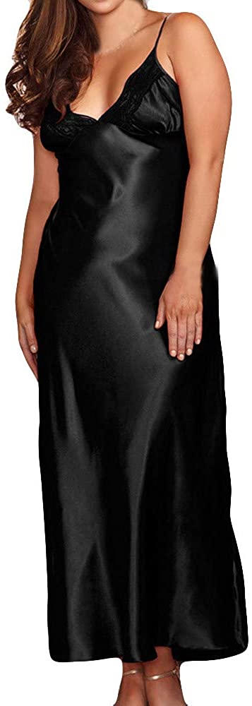 Price:$0.89    iZHH Women Sexy Long Silk Kimono Dressing Gown Low-Rise Lace Lingerie Bath Robe Sleepwear  Clothing