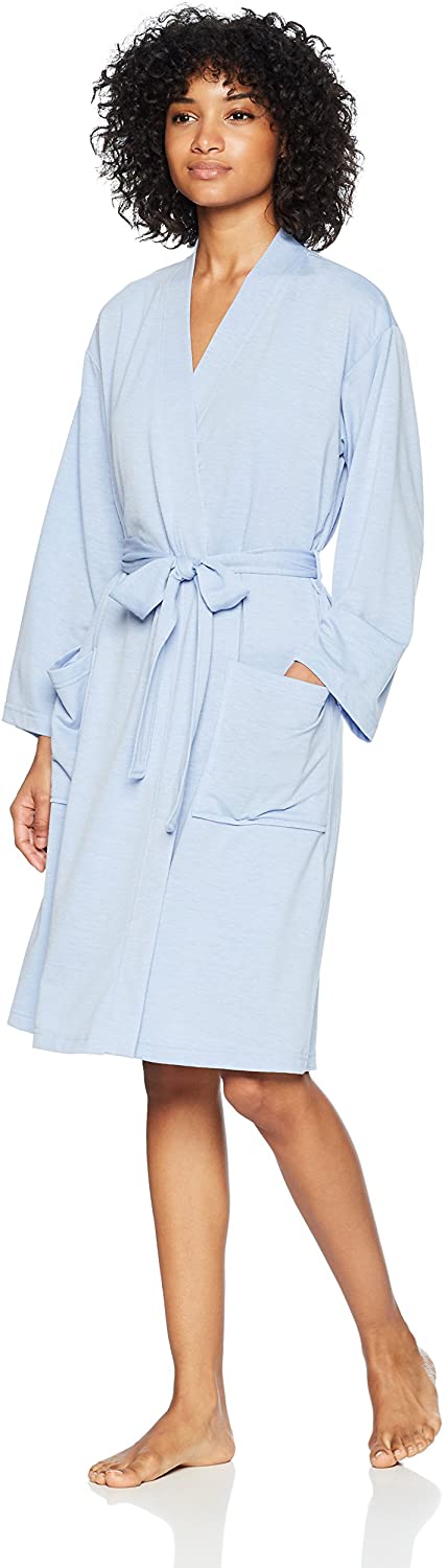 Price:$42.71 N Natori Women's NVIOUS Robe 39", Heather Blue, XL at Amazon Women’s Clothing store