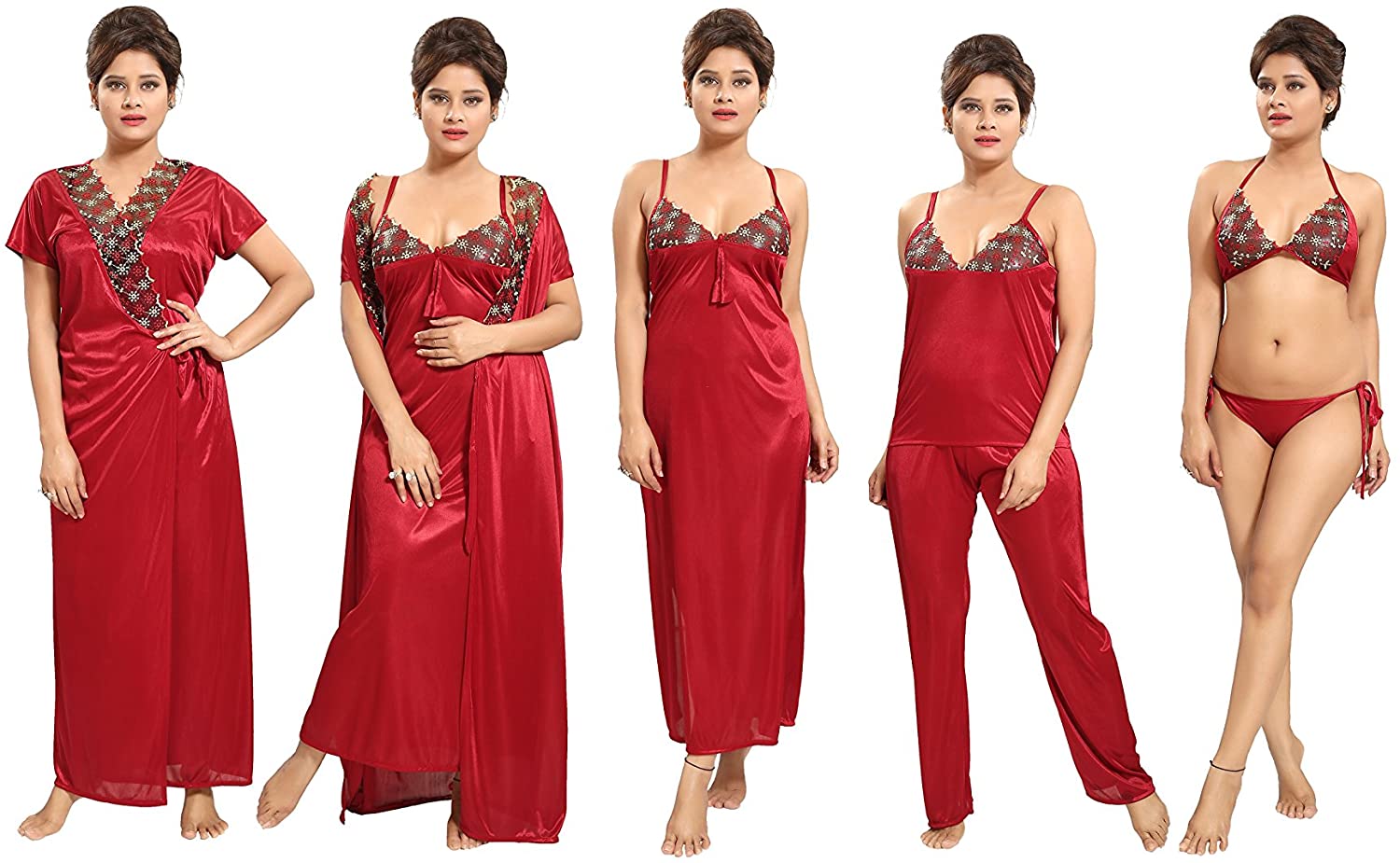 Price:$18.99 TUCUTE Women's Satin Nightwear Large Maroon at Amazon Women’s Clothing store