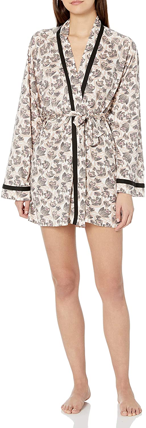 Price:$92.23 Cosabella Women's Bella Printed Robe, Wood Petal/Black, Medium at Amazon Women’s Clothing store