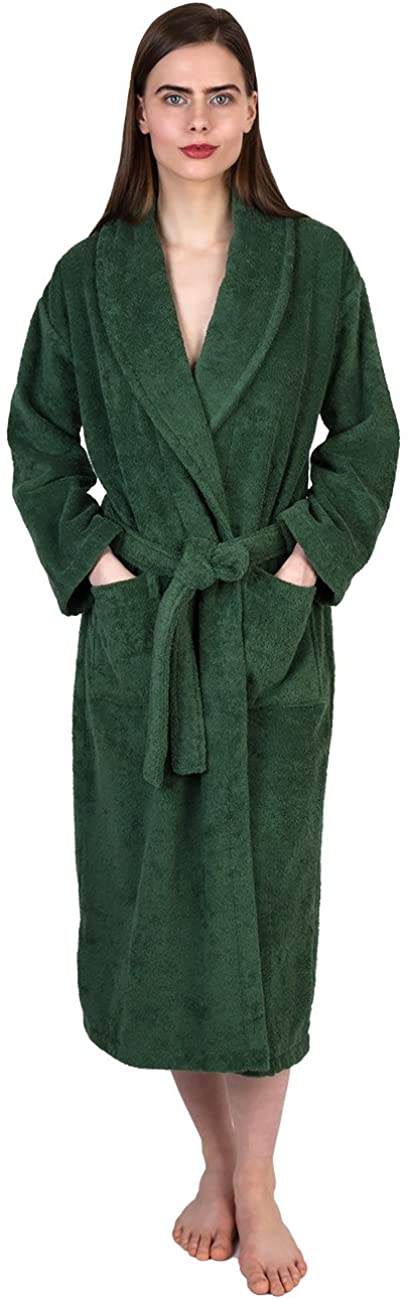 Price:$41.95 TowelSelections Women's Robe, Turkish Cotton Terry Shawl Bathrobe Made in Turkey at Amazon Women’s Clothing store