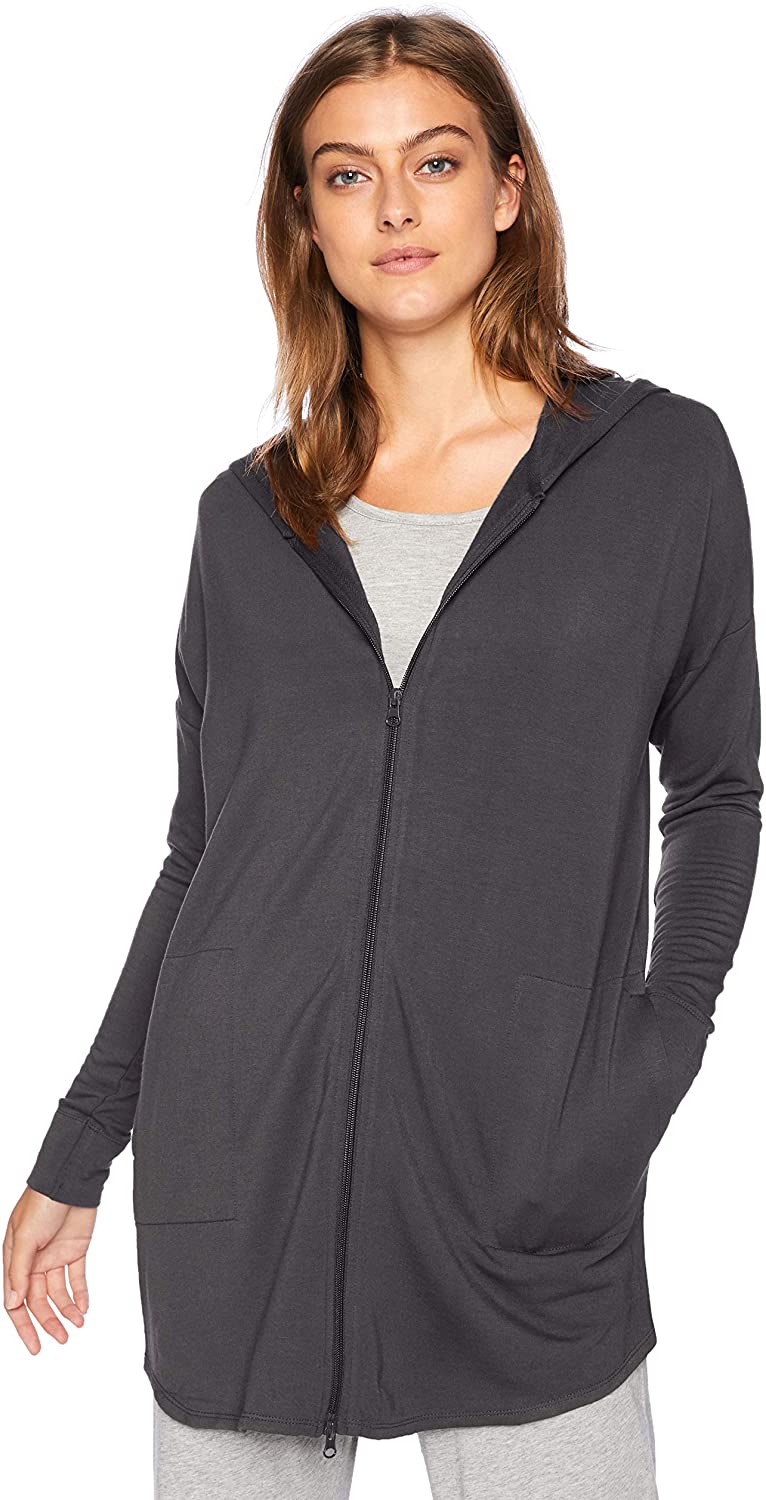 Price:$26.98 N Natori Women's Brushed Jersey Jacket, Anthracite, L at Amazon Women’s Clothing store