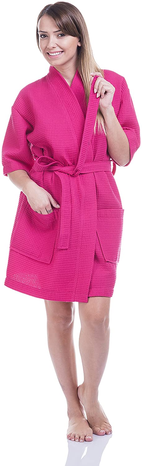 Price:$19.99 Cottonna Womens Knee Length Waffle Kimono Bathrobe Made in Turkey (XX-Large, Rose) at Amazon Women’s Clothing store