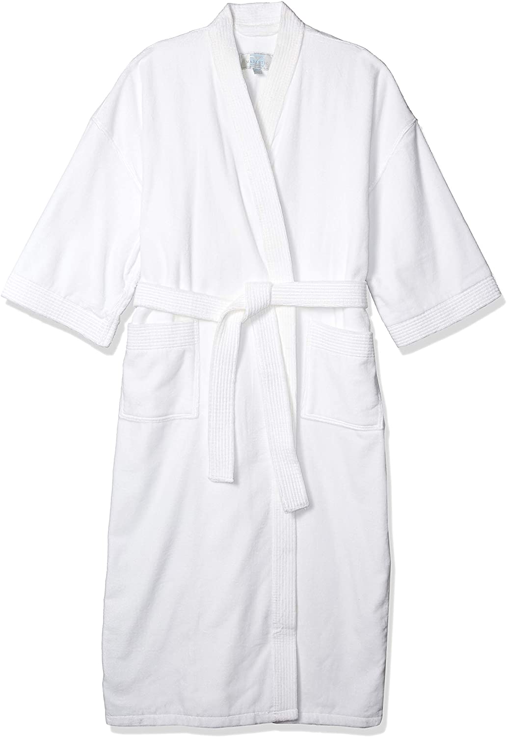 Price:$71.06 Majestic International Women's Dorchester Terry Velour Kimono Robe, White 8, OSFA at Amazon Women’s Clothing store