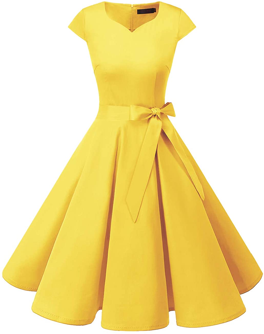 Price:$15.99    DRESSTELLS Women's Vintage Tea Dress Prom Swing Cocktail Party Dress with Cap-Sleeves  Clothing