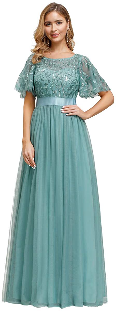 Price:$49.99 Ever-Pretty Women's A-Line Empire Waist Embroidery Evening Prom Dress 0904 at Amazon Women’s Clothing store