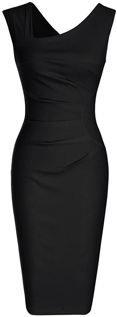 Price:$29.99    MUXXN Women's Retro 1950s Style Sleeveless Slim Business Pencil Dress  Clothing