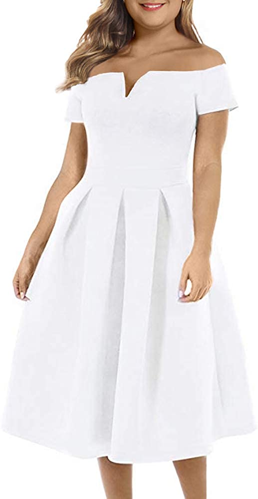 Price:$38.99    LALAGEN Women's Plus Size Vintage 1950s Party Cocktail Wedding Swing Midi Dress  Clothing