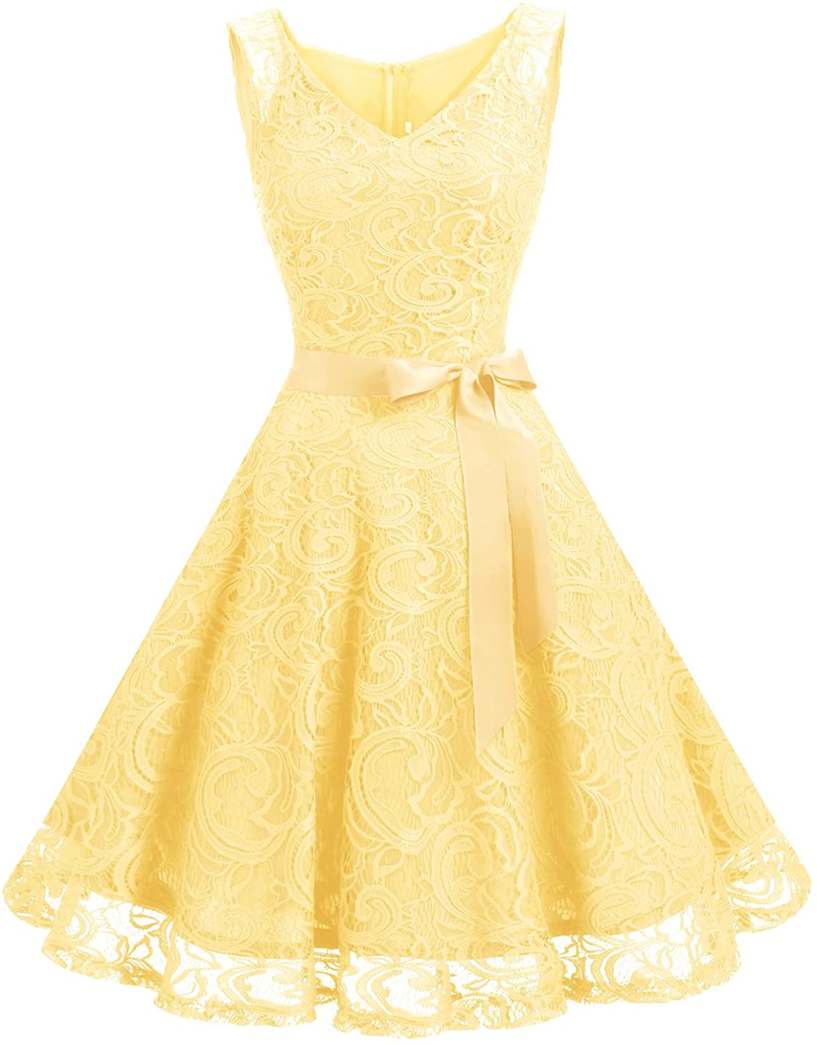 Price:$28.69    Dressystar Women Floral Lace Bridesmaid Party Dress Short Prom Dress V Neck  Clothing