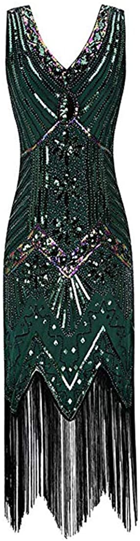 Price:$21.41    Metme Women's Flapper Dress 1920s V Neck Beaded Fringed Gatsby Theme Roaring 20s Dress for Prom  Clothing