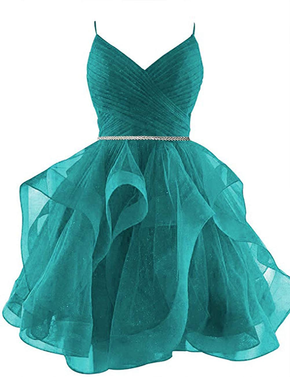 Price:$59.99    XIA Women's Spaghetti Strap Homecoming Dresses Junior Tiered Tulle Glitter Short Prom Fomal Evening Cocktail Gowns  Clothing
