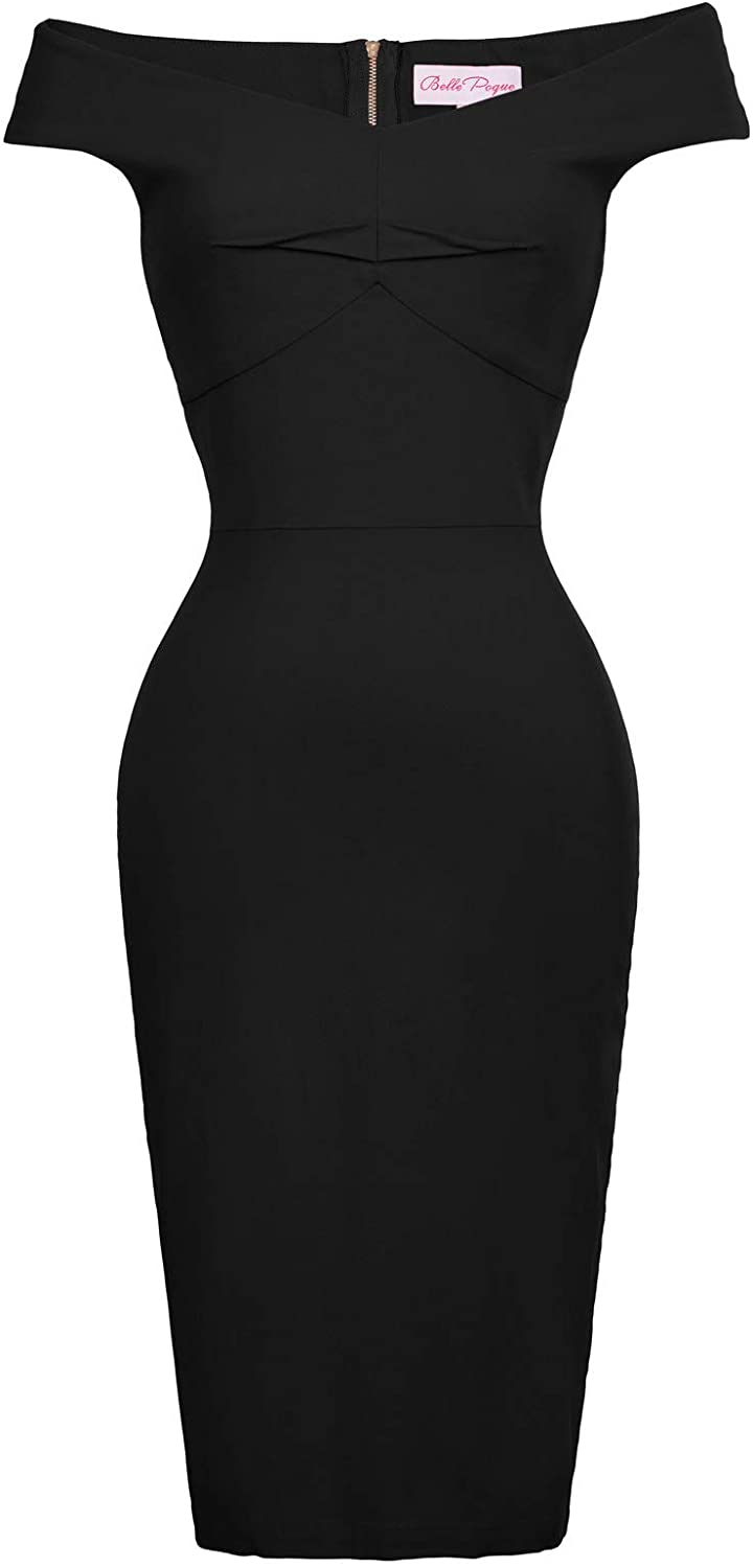 Price:$8.99    Belle Poque Off Shoulder 1950s Vintage Dress Short Sleeve Homecoming Pencil Dress  Clothing