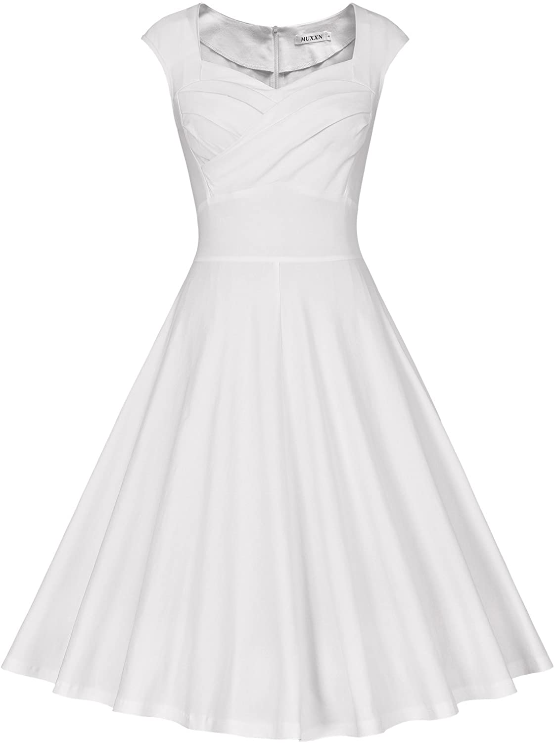 Price:$36.99    MUXXN Women's 1950s Retro Vintage Cap Sleeve Party Swing Dress  Clothing