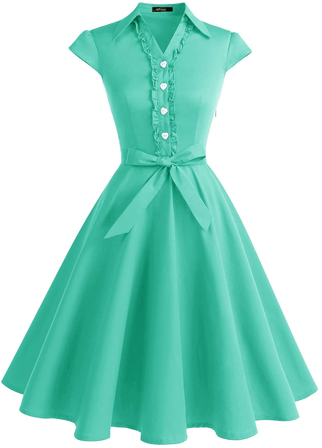 Price:$19.99    Wedtrend Women's 1950s Retro Rockabilly Dress Cap Sleeve Vintage Swing Dress  Clothing