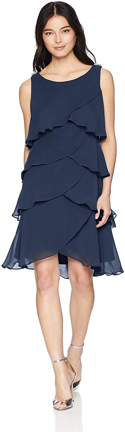 Price:$39.99 S.L. Fashions Women's Jewel-Strap Tiered Cocktail Dress at Amazon Women’s Clothing store