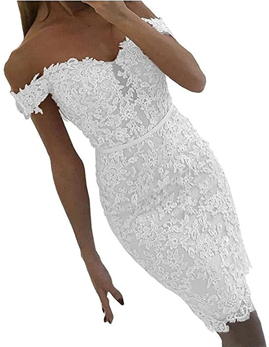 Price:$89.00 Fair Lady Women's Lace Beaded Homecoming Dress 2020 Off Shoulder Formal Gowns Prom Dresses Short at Amazon Women’s Clothing store
