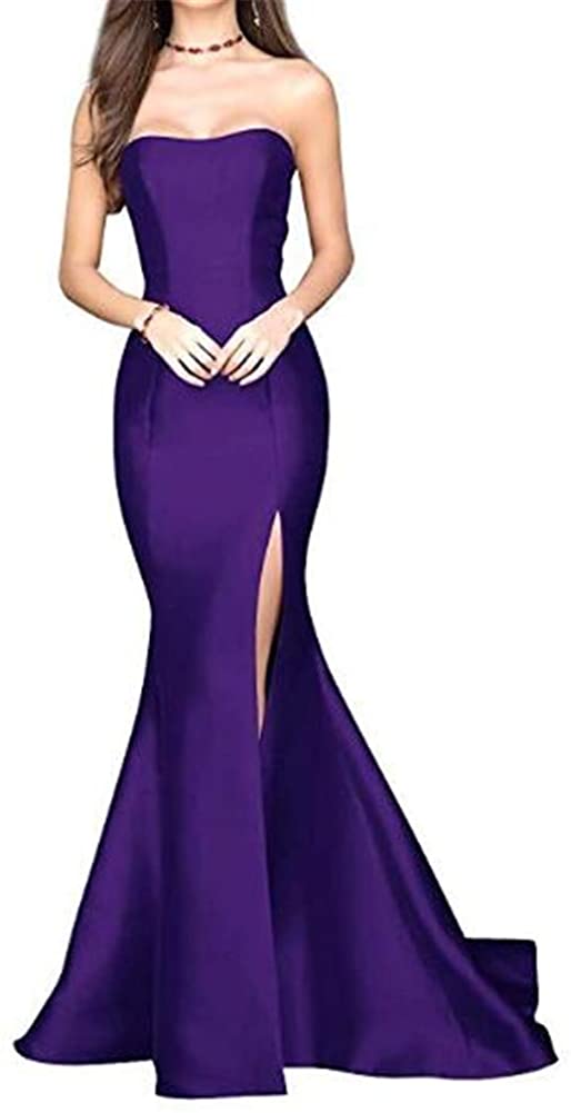Price:$87.99 Yuki Isabelle Women's Mermaid High Slit Backless Long Prom Gowns at Amazon Women’s Clothing store