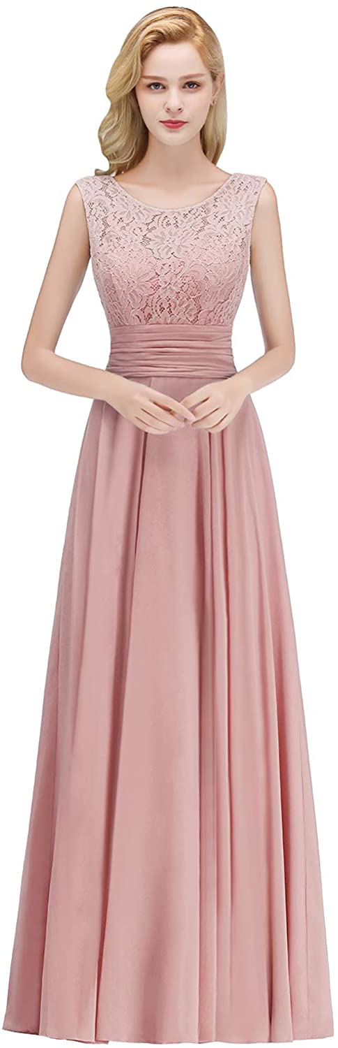 Price:$49.99    Babyonline Women Lace Chiffon Bridesmaid Dress Long Formal Gown  Clothing