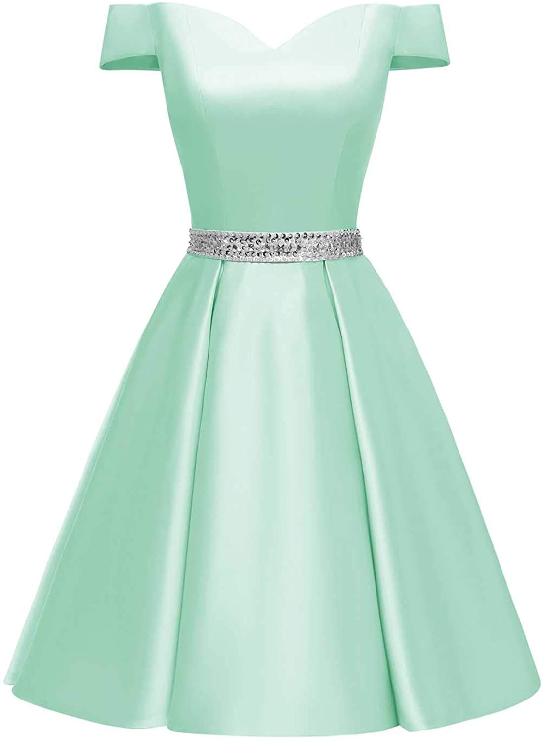 Price:$74.99    Changuan Women's Short Beaded Prom Dresses Off The Shoulder Backless Homecoming Dress  Clothing