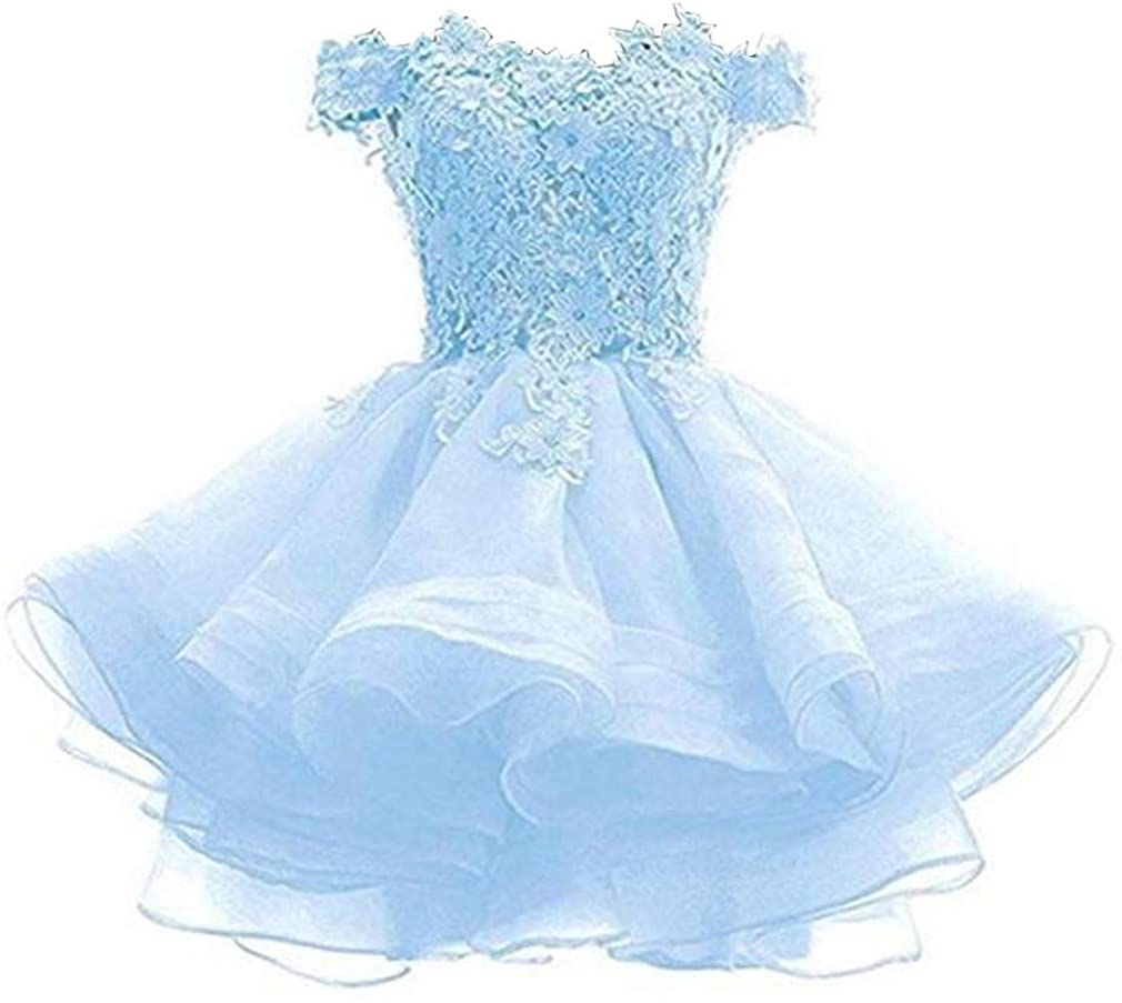 Price:$67.99    Emmani Women's Off The Shoulder Appliques Homecoming Dresses  Clothing