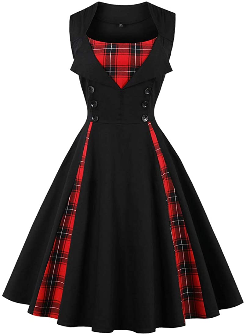 Price:$16.99 KILLREAL Women's Polka Dot Retro Vintage Style Cocktail Party Swing Dresses at Amazon Women’s Clothing store