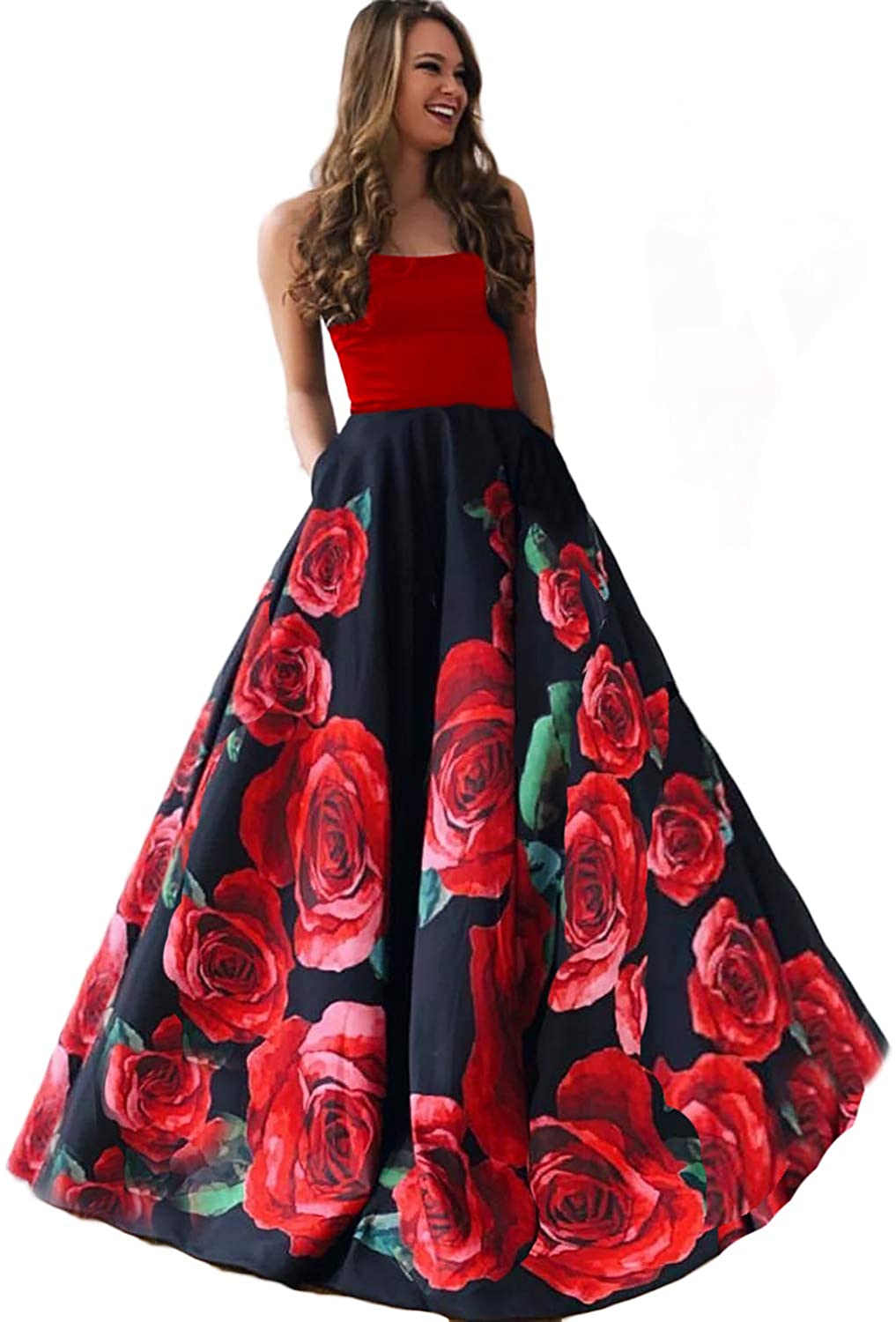 Price:$74.99    DarlingU Women's Prom Evening Dresses Pockets Formal Party Gown  Clothing