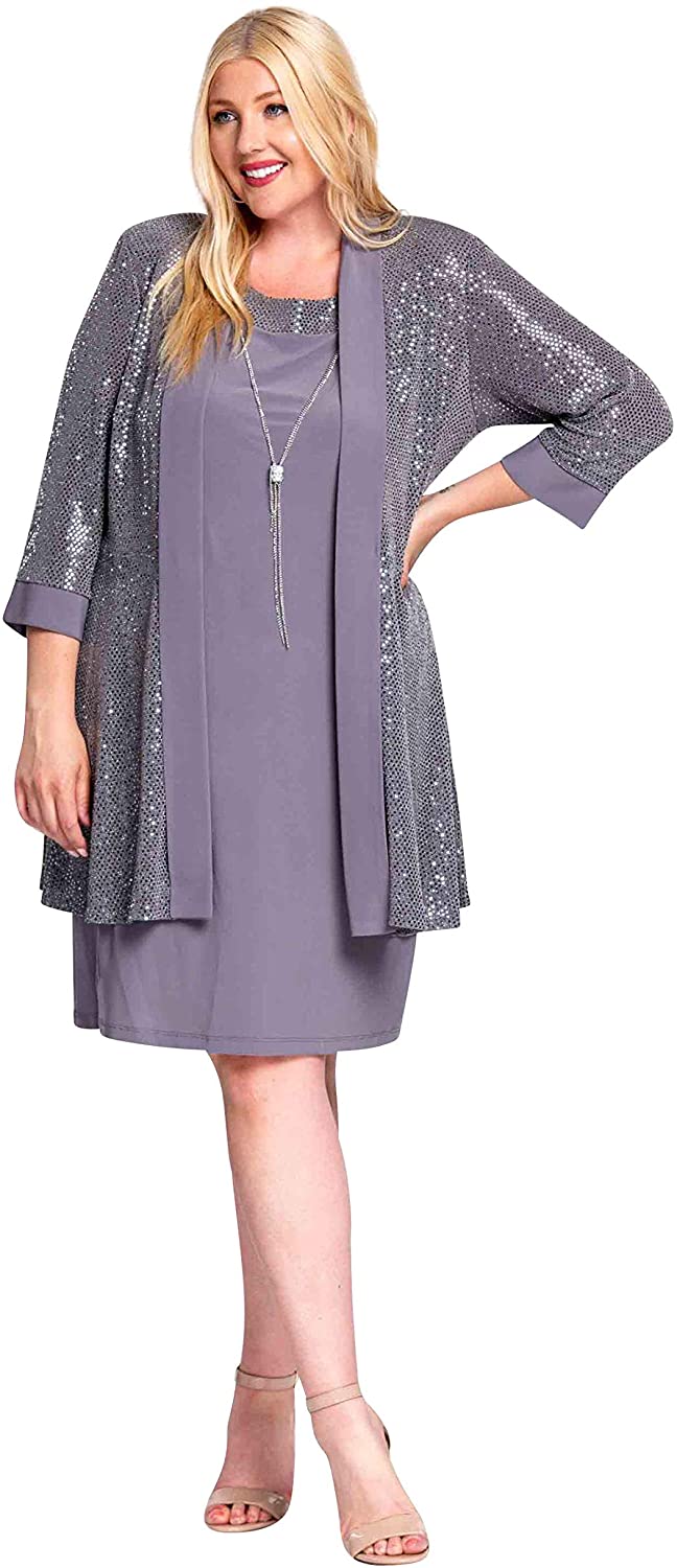 Price:$69.99    R&M Richards Short Cocktail Mother of The Bride Plus Size  Clothing