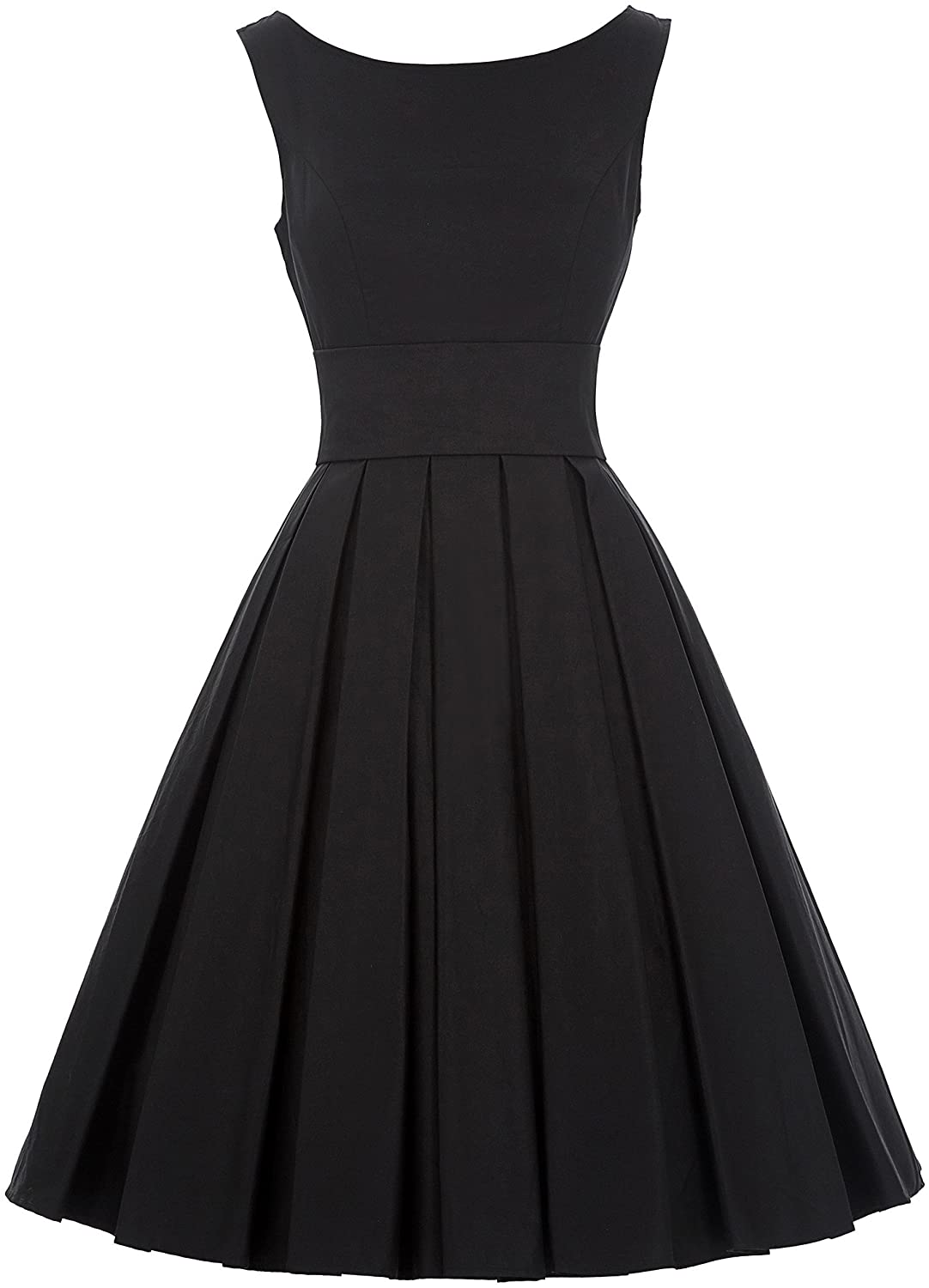 Price:$32.69 Belle Poque Womens Audrey Hepburn 50s Dress Sleeveless Tea Dress BP091 at Amazon Women’s Clothing store