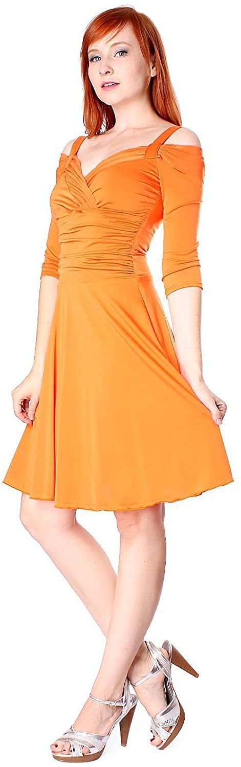 Price:$25.00 EVANESE Women's Elegant Slip On Short Elegant Cocktail Dress with 3/4 Sleeves at Amazon Women’s Clothing store