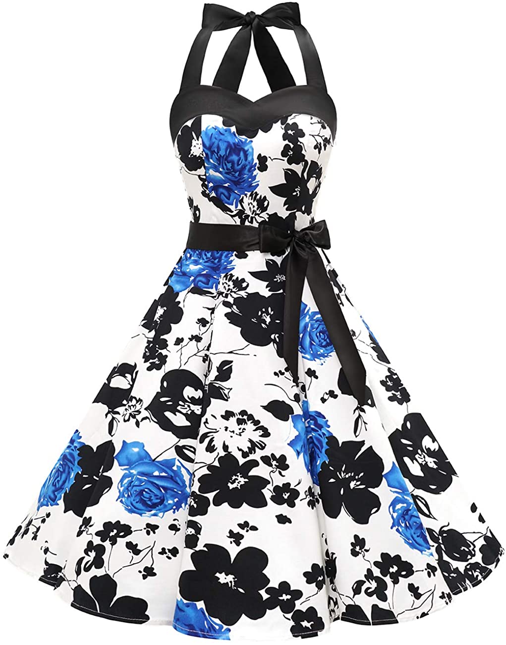Price:$15.99    DRESSTELLS Vintage 1950s Rockabilly Polka Dots Audrey Dress Retro Cocktail Dress  Clothing